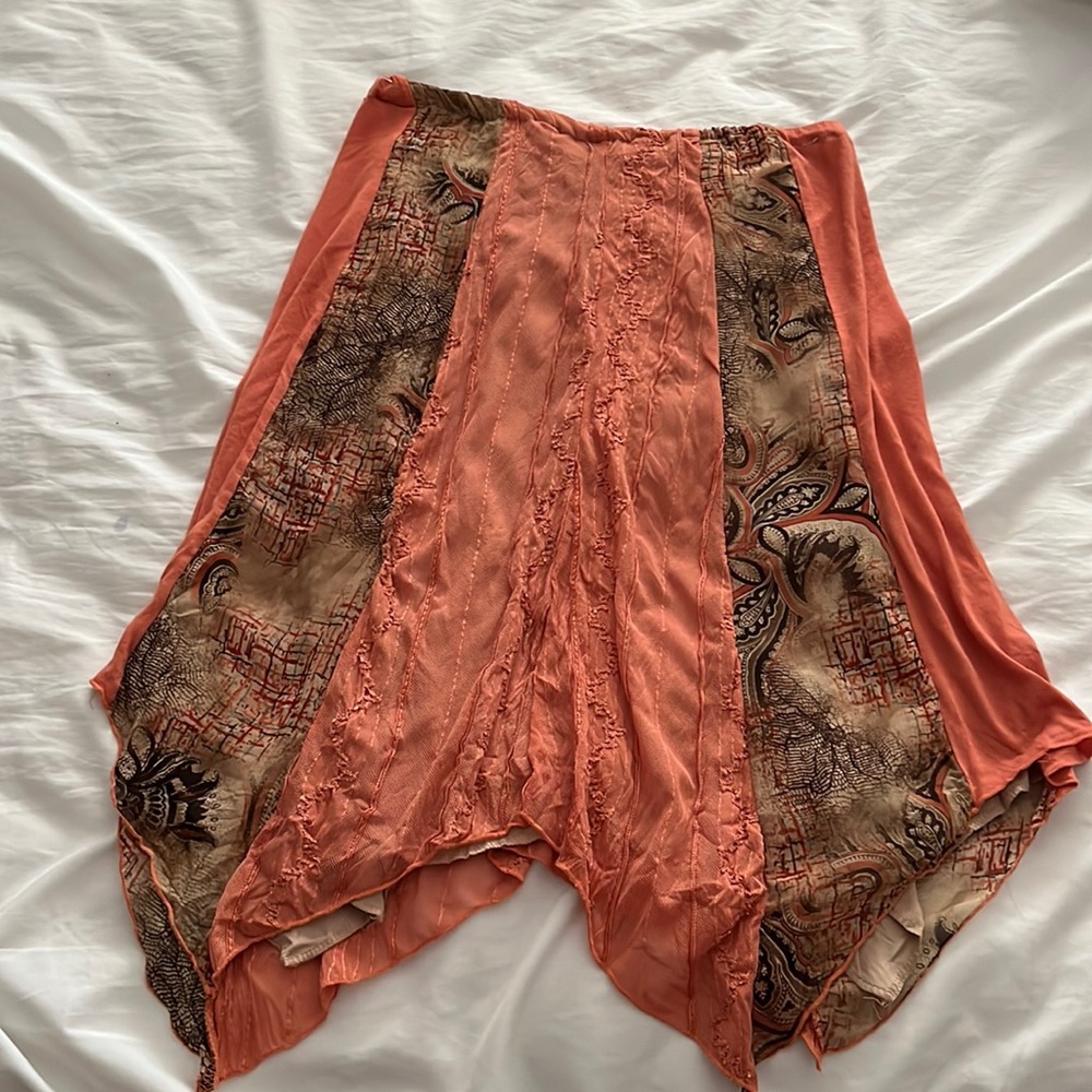Boho Orange and Brown Skirt